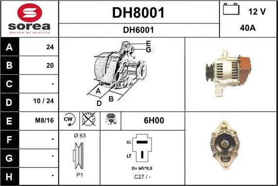 SNRA DH8001 - Генератор autospares.lv