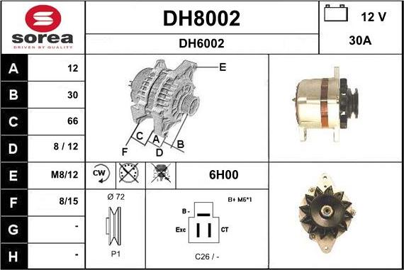 SNRA DH8002 - Генератор autospares.lv