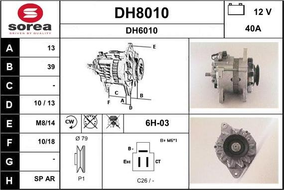 SNRA DH8010 - Генератор autospares.lv