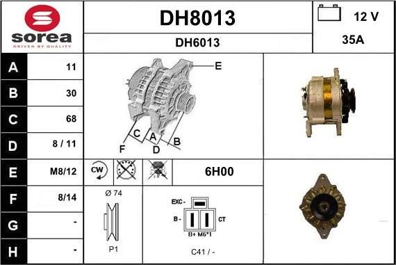 SNRA DH8013 - Генератор autospares.lv