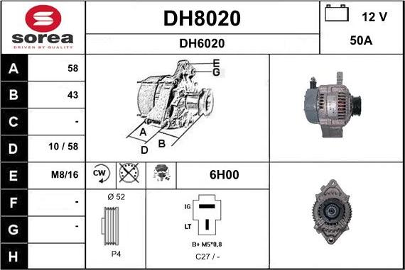 SNRA DH8020 - Генератор autospares.lv