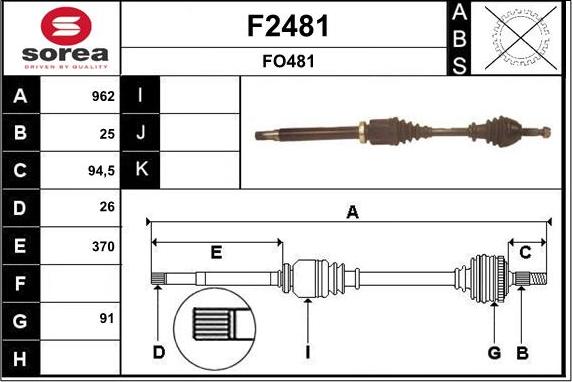 SNRA F2481 - Приводной вал autospares.lv