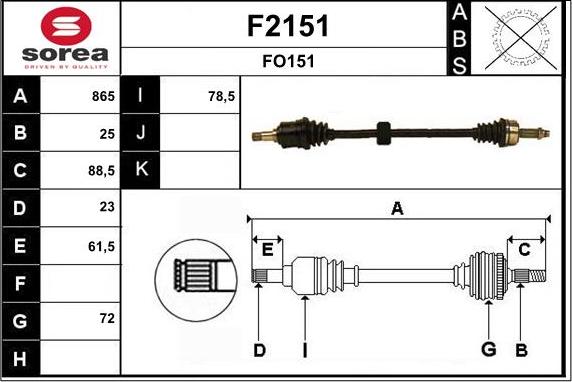 SNRA F2151 - Приводной вал autospares.lv