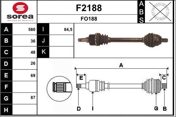 SNRA F2188 - Приводной вал autospares.lv