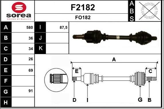 SNRA F2182 - Приводной вал autospares.lv