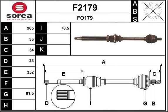 SNRA F2179 - Приводной вал autospares.lv