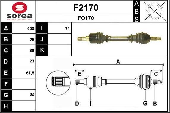 SNRA F2170 - Приводной вал autospares.lv