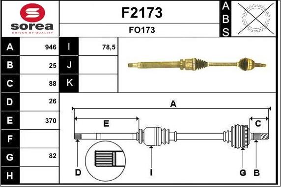 SNRA F2173 - Приводной вал autospares.lv