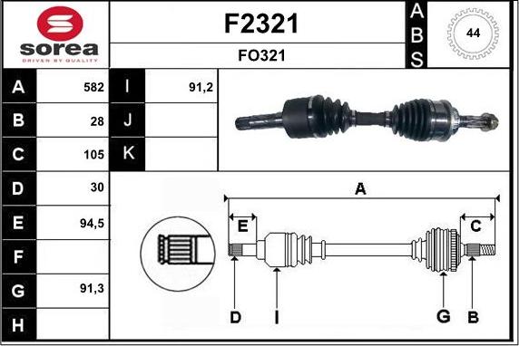 SNRA F2321 - Приводной вал autospares.lv