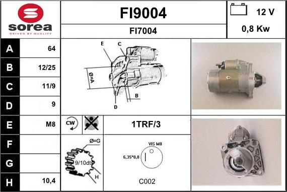 SNRA FI9004 - Стартер autospares.lv