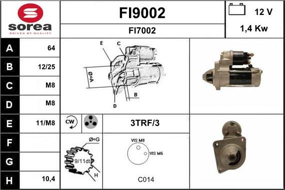 SNRA FI9002 - Стартер autospares.lv