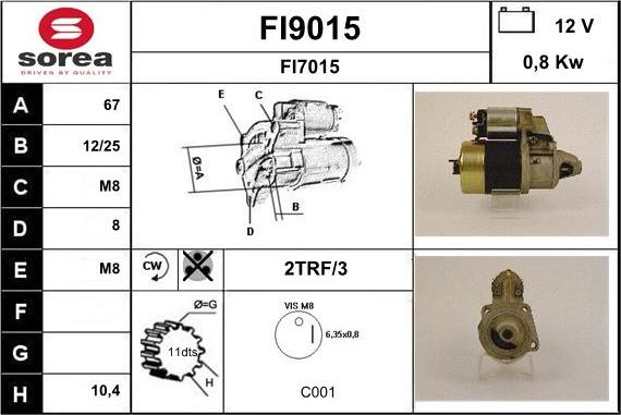 SNRA FI9015 - Стартер autospares.lv