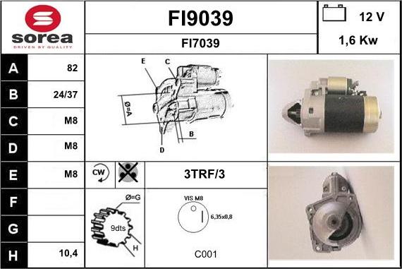 SNRA FI9039 - Стартер autospares.lv