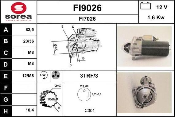 SNRA FI9026 - Стартер autospares.lv