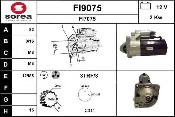 SNRA FI9075 - Стартер autospares.lv