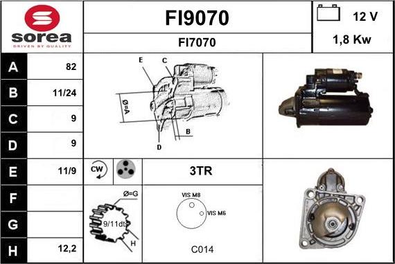 SNRA FI9070 - Стартер autospares.lv
