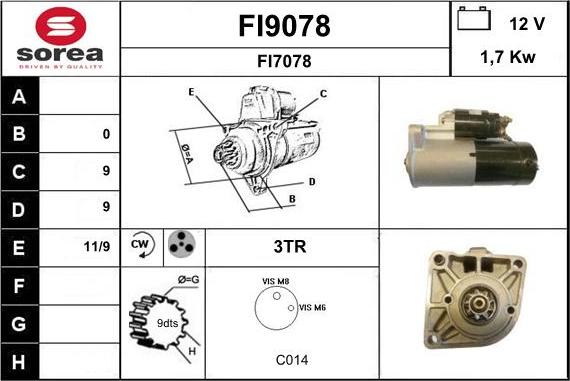 SNRA FI9078 - Стартер autospares.lv