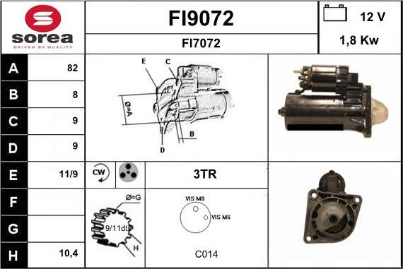 SNRA FI9072 - Стартер autospares.lv