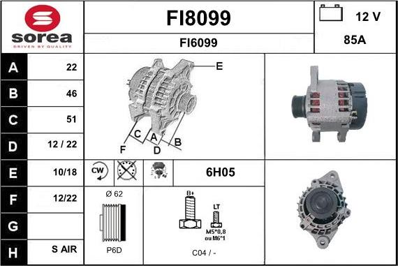 SNRA FI8099 - Генератор autospares.lv