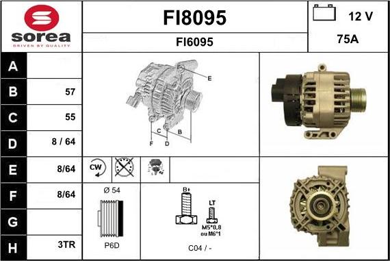 SNRA FI8095 - Генератор autospares.lv