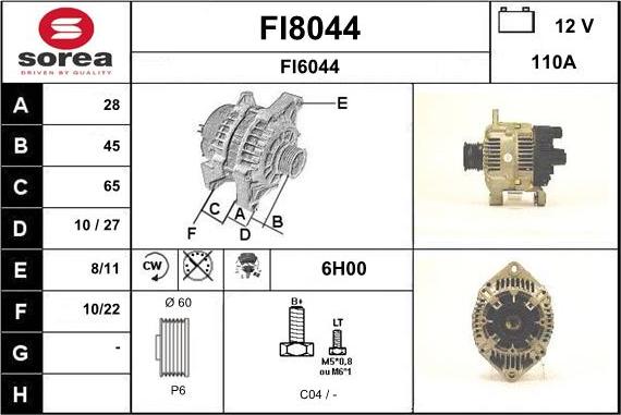 SNRA FI8044 - Генератор autospares.lv