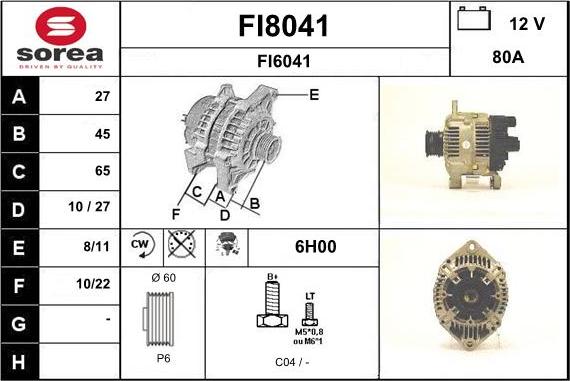 SNRA FI8041 - Генератор autospares.lv