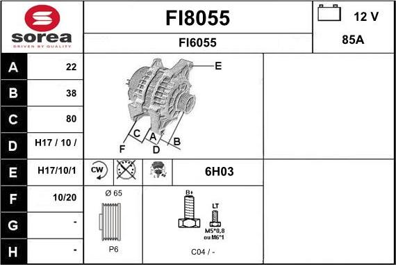 SNRA FI8055 - Генератор autospares.lv