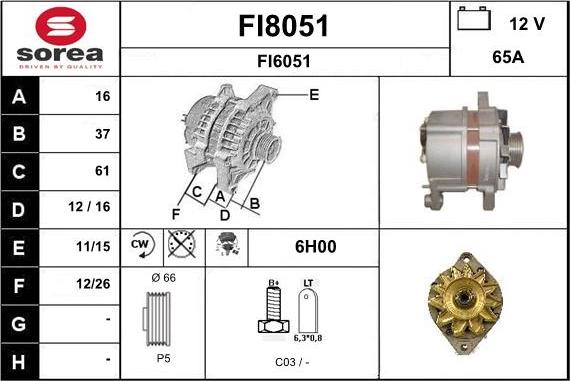 SNRA FI8051 - Генератор autospares.lv