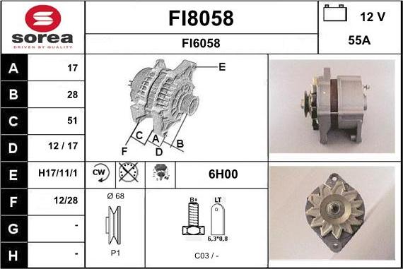 SNRA FI8058 - Генератор autospares.lv