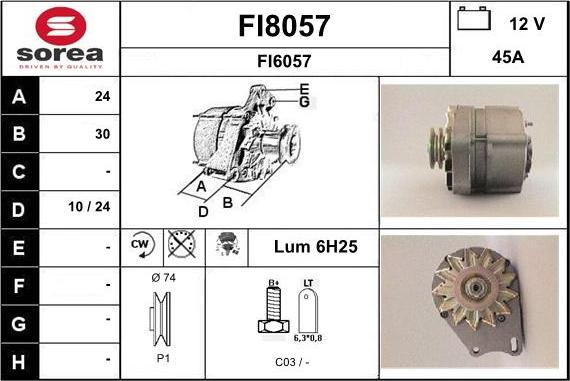 SNRA FI8057 - Генератор autospares.lv