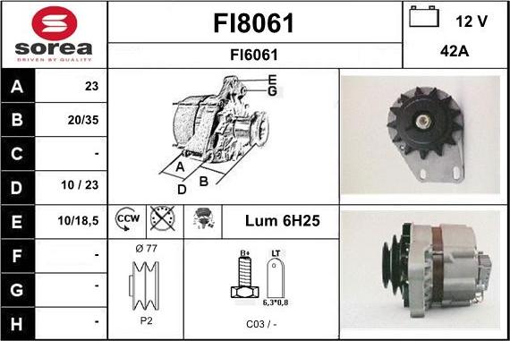 SNRA FI8061 - Генератор autospares.lv