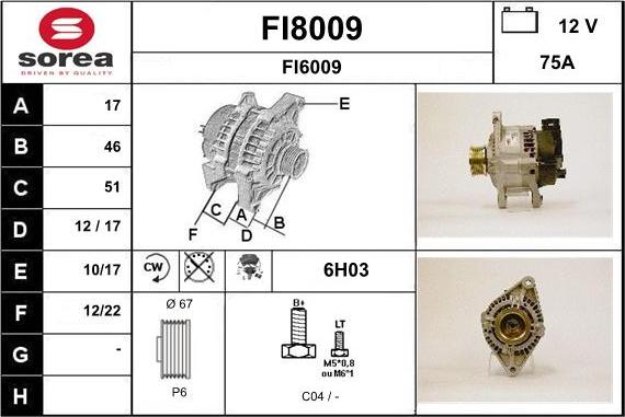 SNRA FI8009 - Генератор autospares.lv