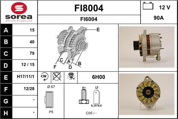 SNRA FI8004 - Генератор autospares.lv