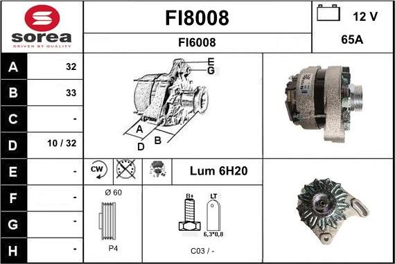 SNRA FI8008 - Генератор autospares.lv