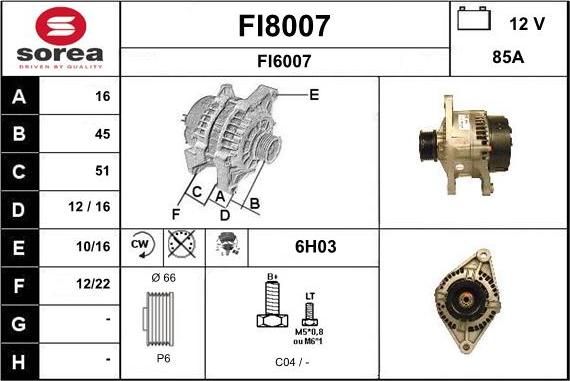 SNRA FI8007 - Генератор autospares.lv