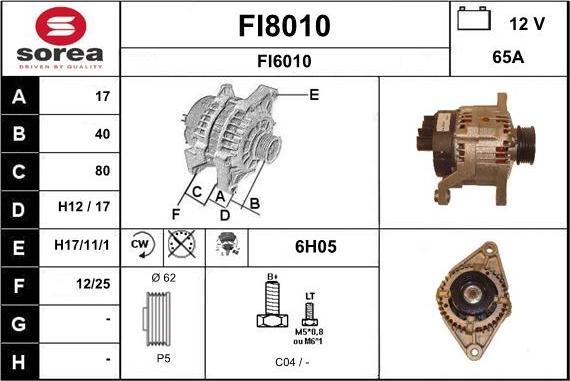 SNRA FI8010 - Генератор autospares.lv