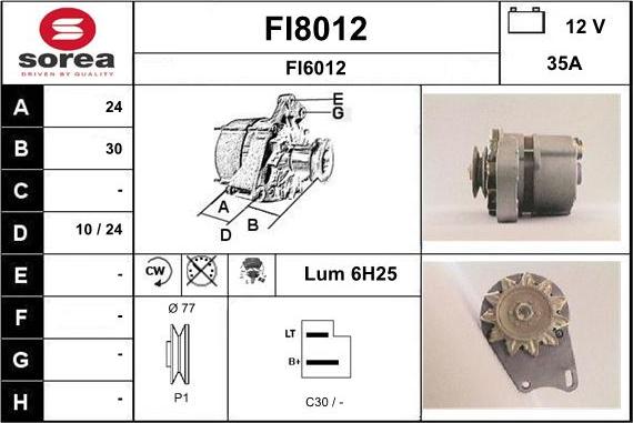 SNRA FI8012 - Генератор autospares.lv