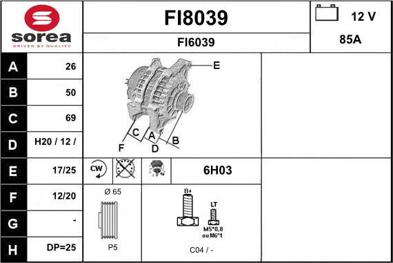 SNRA FI8039 - Генератор autospares.lv