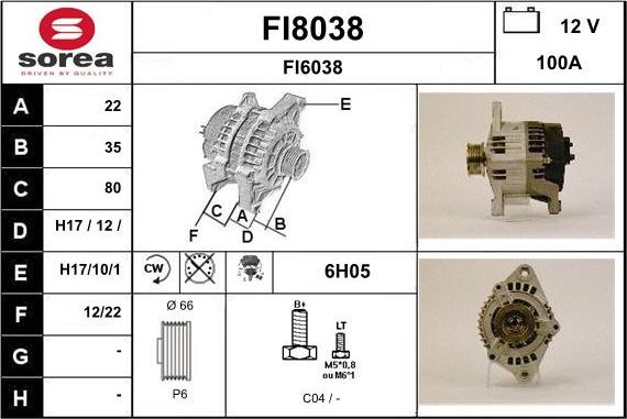 SNRA FI8038 - Генератор autospares.lv