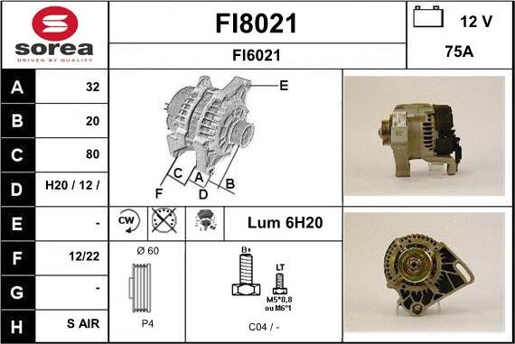 SNRA FI8021 - Генератор autospares.lv