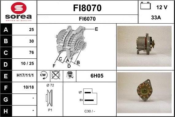 SNRA FI8070 - Генератор autospares.lv