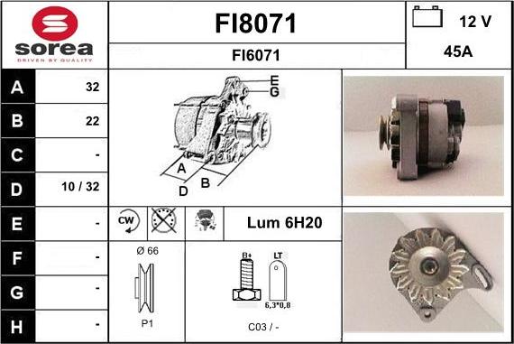 SNRA FI8071 - Генератор autospares.lv