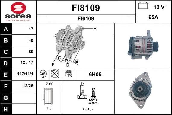 SNRA FI8109 - Генератор autospares.lv