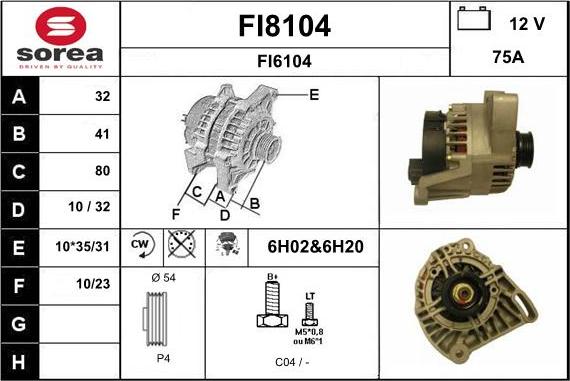 SNRA FI8104 - Генератор autospares.lv