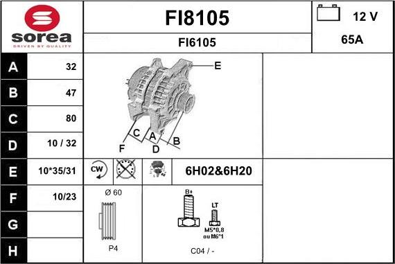 SNRA FI8105 - Генератор autospares.lv