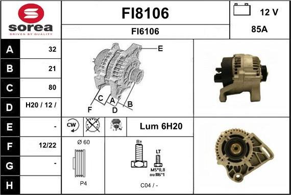 SNRA FI8106 - Генератор autospares.lv