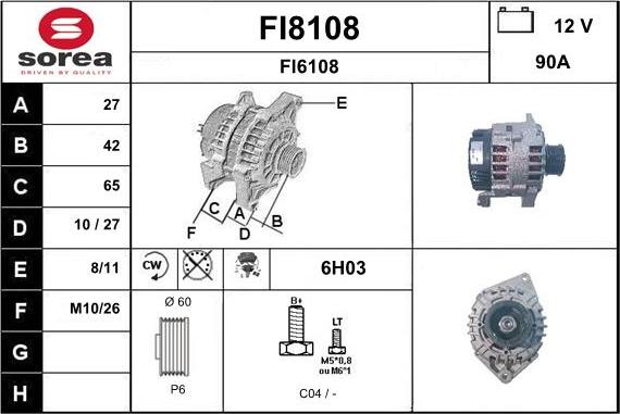 SNRA FI8108 - Генератор autospares.lv