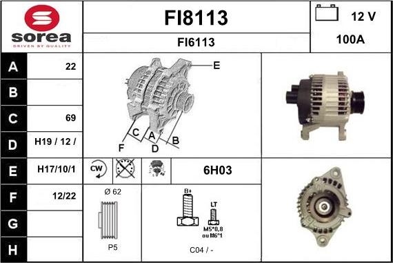 SNRA FI8113 - Генератор autospares.lv