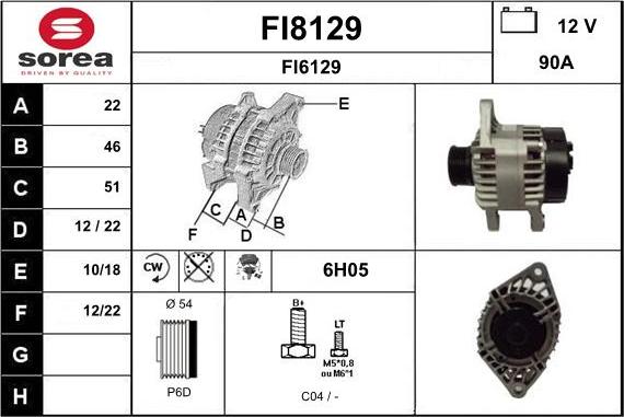 SNRA FI8129 - Генератор autospares.lv