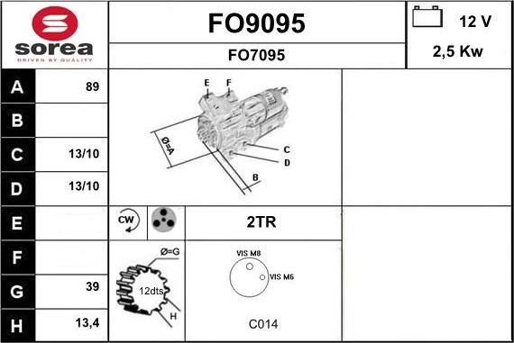 SNRA FO9095 - Стартер autospares.lv